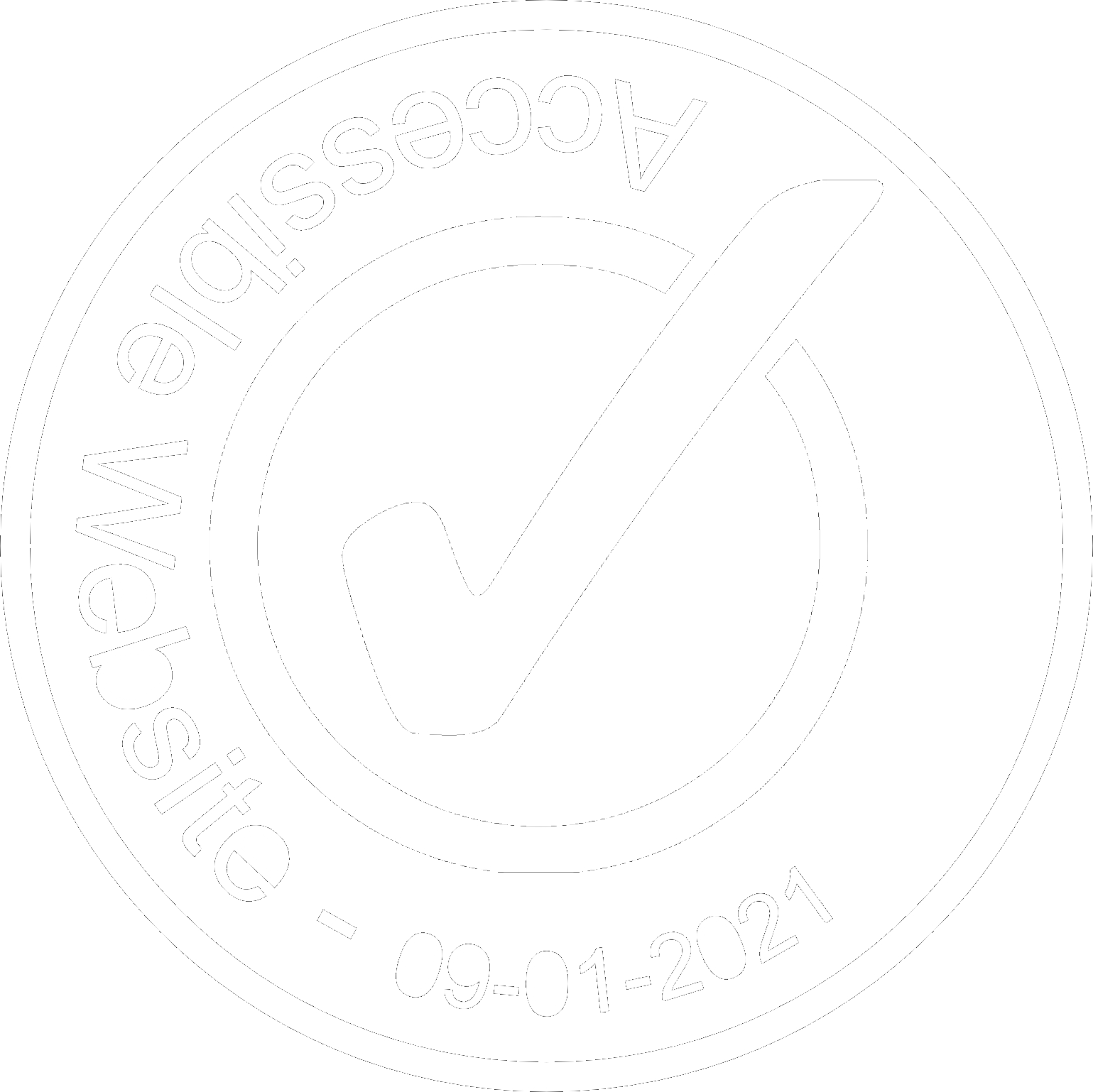 graphic consisting of a white roundle with a tick mark and the words Accessible website
